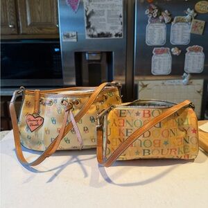 DB Cream Canvas Coated Leather Monogram Signature Shoulderbag Wristlet